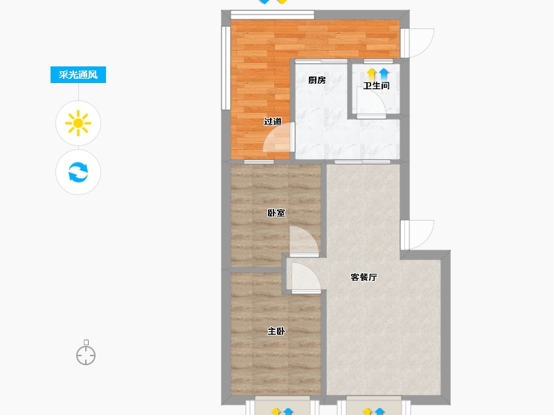 四川省-成都市-莲花新区-78.00-户型库-采光通风