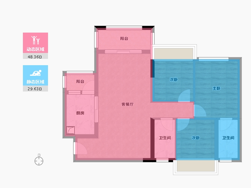 广东省-中山市-七村商住-76.00-户型库-动静分区