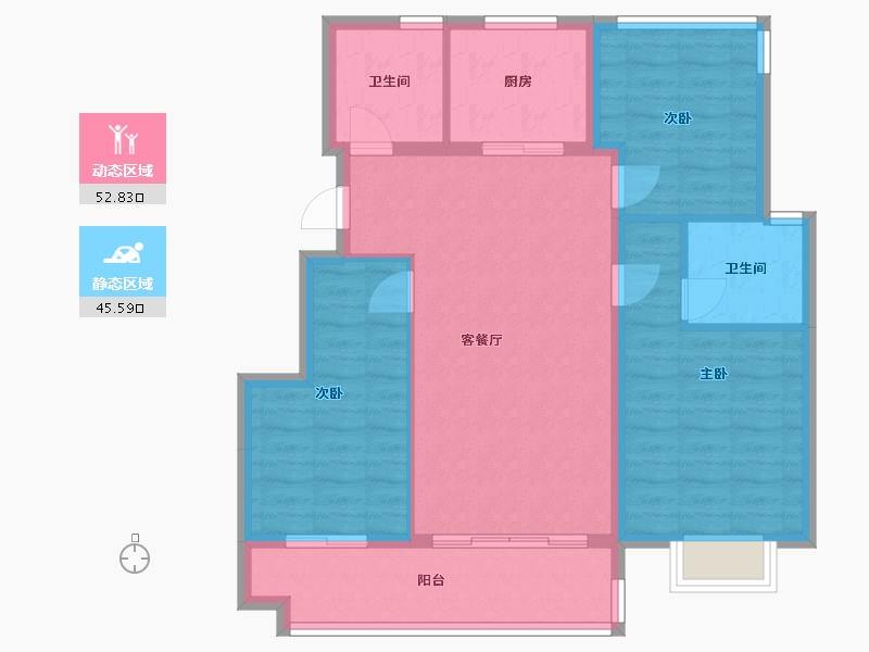 安徽省-合肥市-悦湖新著-88.83-户型库-动静分区