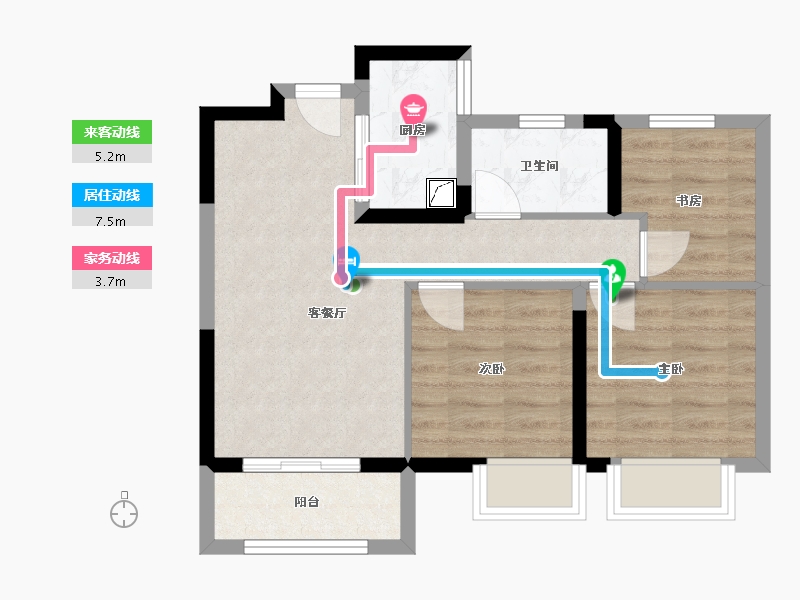 湖北省-武汉市-绿地大都会-63.00-户型库-动静线