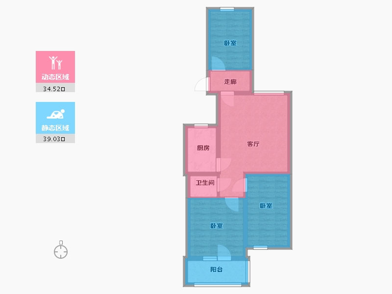 北京-北京市-滨河西里-中区-64.60-户型库-动静分区