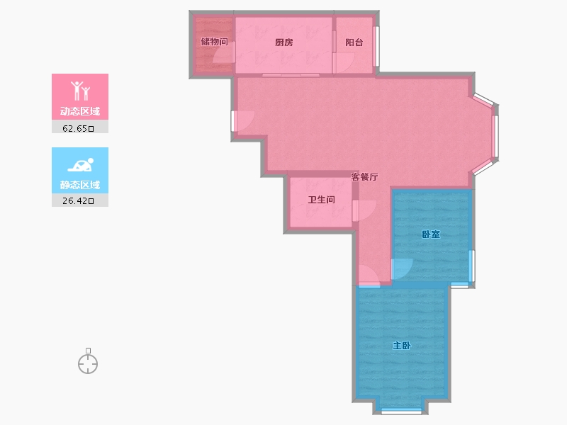 北京-北京市-太阳园-80.00-户型库-动静分区