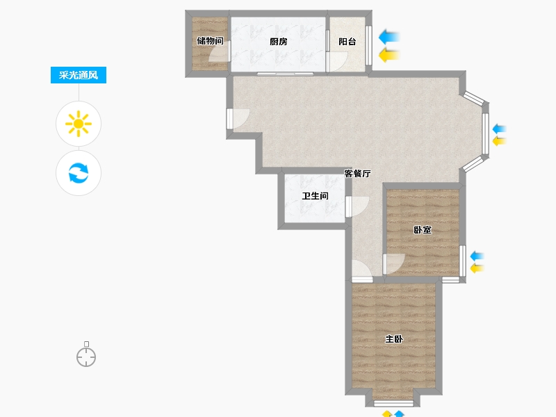 北京-北京市-太阳园-80.00-户型库-采光通风