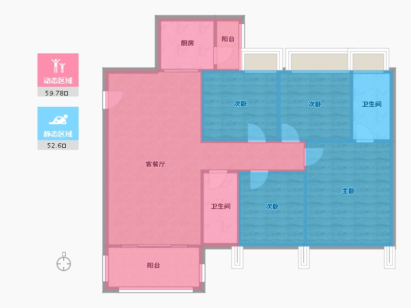 广东省-肇庆市-龙光玖誉城-88.00-户型库-动静分区