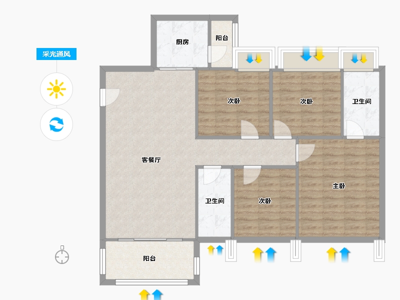 广东省-肇庆市-龙光玖誉城-88.00-户型库-采光通风