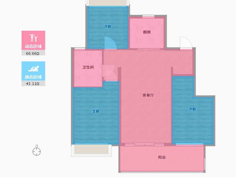 江苏省-南通市-万科时代之光-100.00-户型库-动静分区