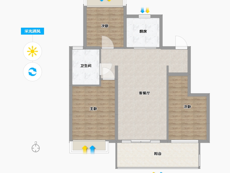 江苏省-南通市-万科时代之光-100.00-户型库-采光通风