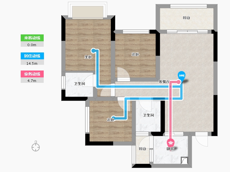 四川省-成都市-自建-70.95-户型库-动静线