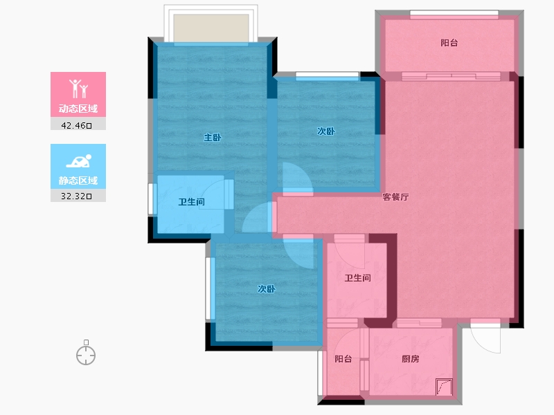 四川省-成都市-自建-70.95-户型库-动静分区