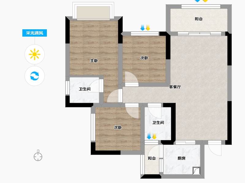 四川省-成都市-自建-70.95-户型库-采光通风