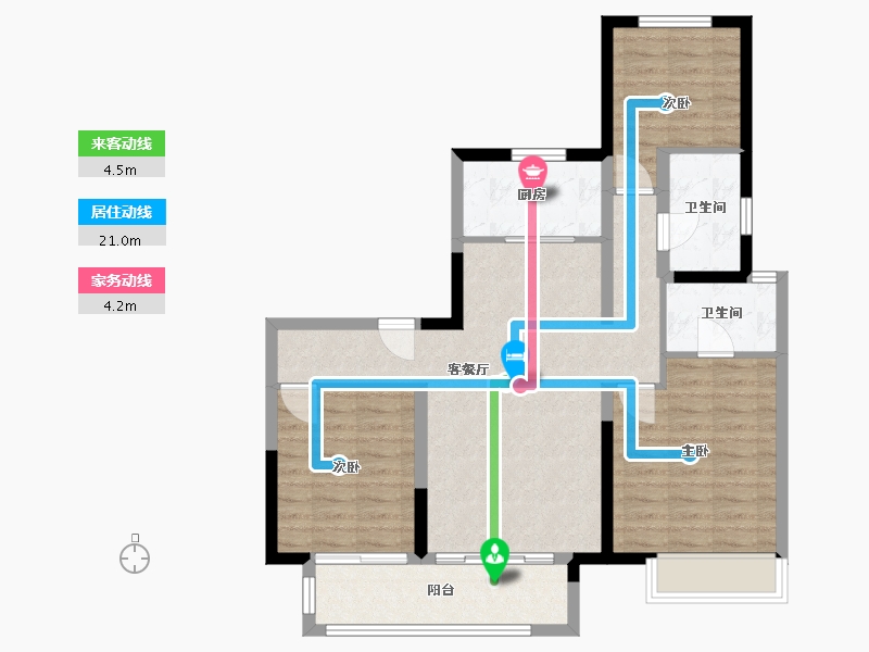 山东省-青岛市-景樾公馆-84.00-户型库-动静线