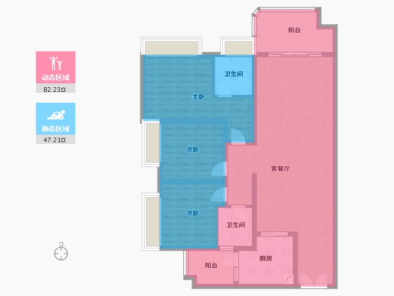 重庆-重庆市-旺龙湖-115.58-户型库-动静分区