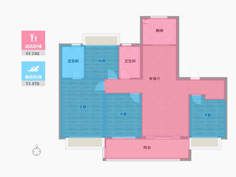 江苏省-南京市-中海钟山印-106.00-户型库-动静分区