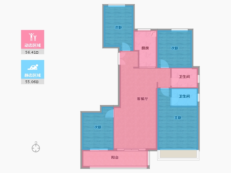 浙江省-温州市-中楠府-100.00-户型库-动静分区