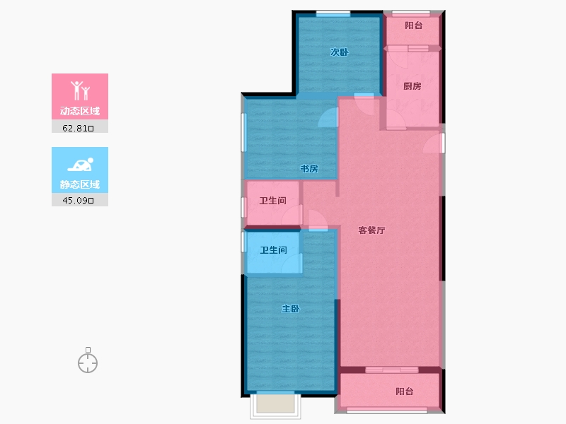 河南省-驻马店市-鹏宇国际城-B区-96.80-户型库-动静分区