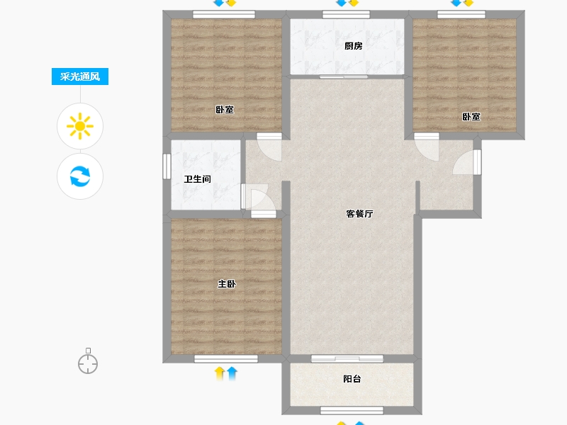 安徽省-合肥市-合郢花园-99.00-户型库-采光通风