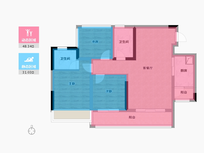 四川省-内江市-远达·江屿墅-98.00-户型库-动静分区