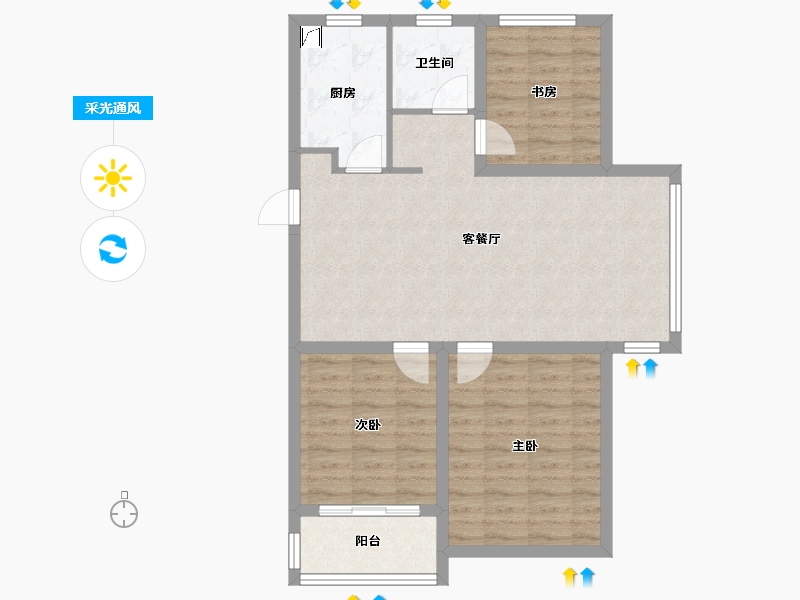 山东省-潍坊市-西城首府-89.00-户型库-采光通风