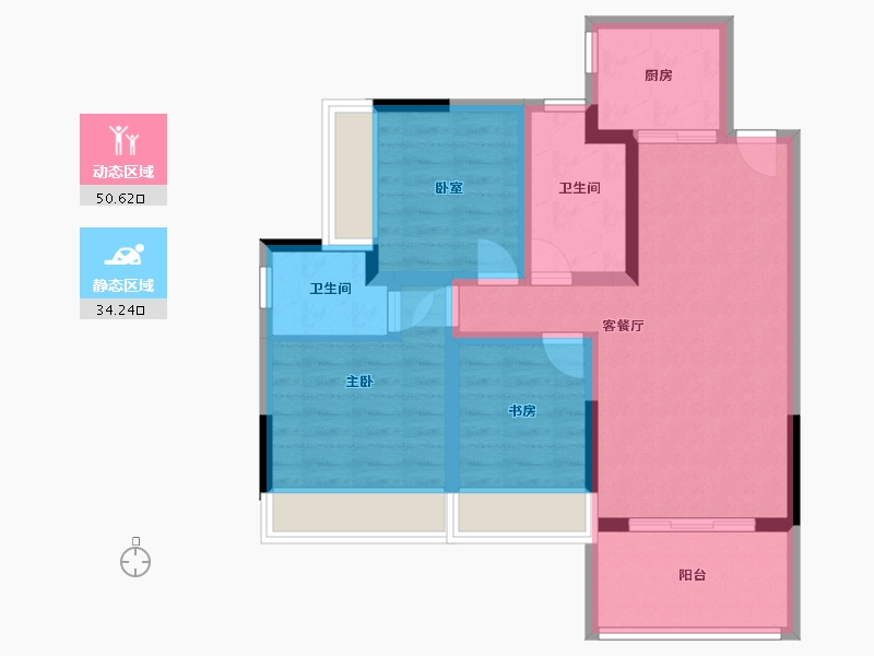 贵州省-安顺市-清馨雅园-90.00-户型库-动静分区