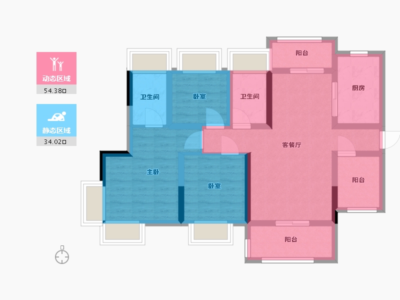 广东省-惠州市-颐安天朗名庭-95.00-户型库-动静分区