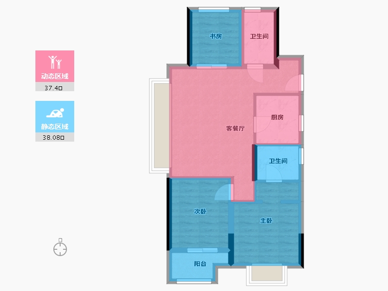 浙江省-嘉兴市-万科城市之光-78.48-户型库-动静分区