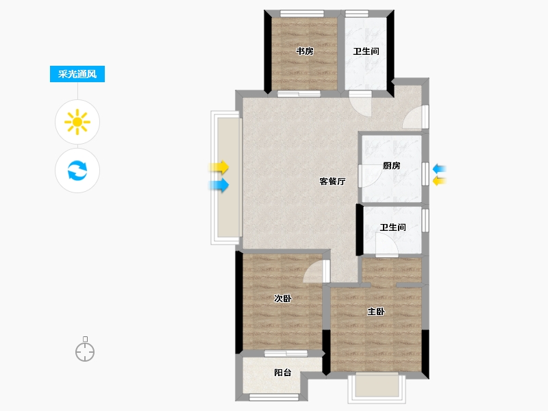 浙江省-嘉兴市-万科城市之光-78.48-户型库-采光通风