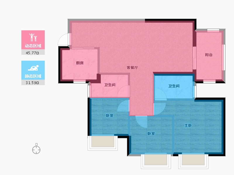 广东省-广州市-龙光玖誉府-80.00-户型库-动静分区