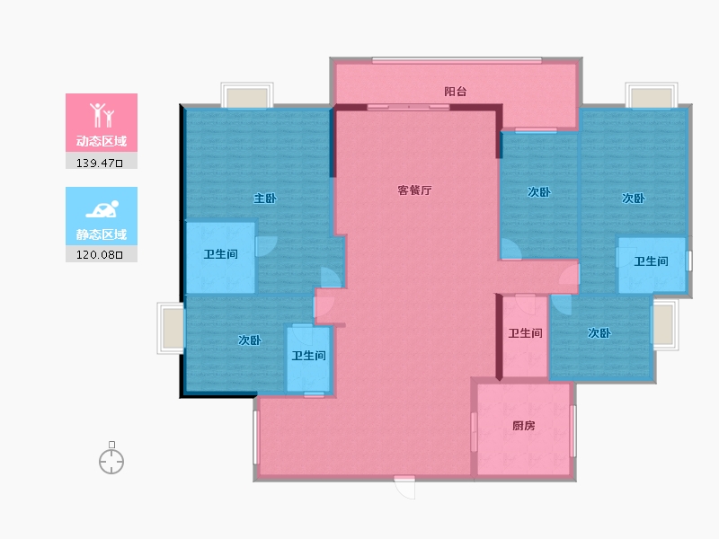 河北省-唐山市-双湖锦苑-228号楼-240.00-户型库-动静分区