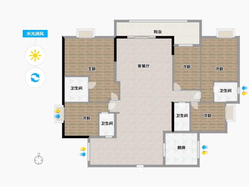 河北省-唐山市-双湖锦苑-228号楼-240.00-户型库-采光通风