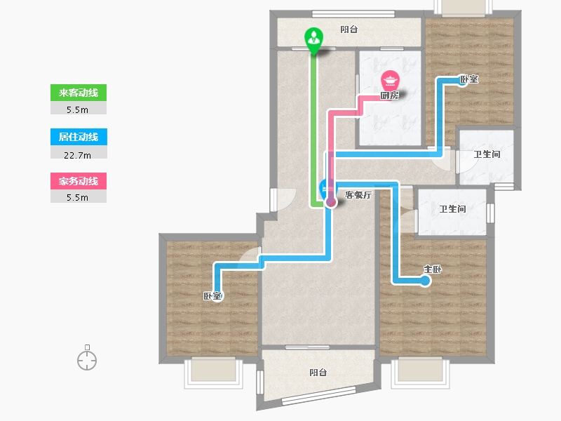 江苏省-南通市-海韵广场-115.00-户型库-动静线