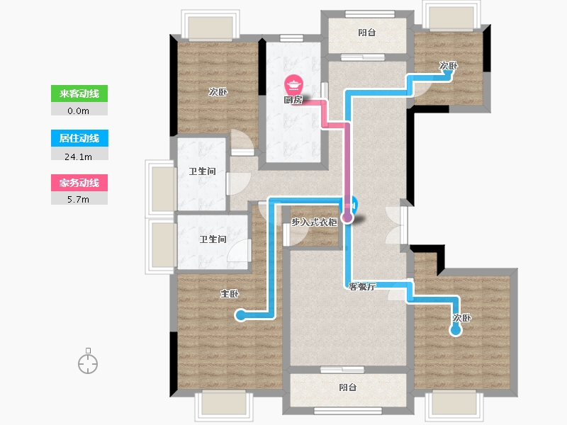 浙江省-杭州市-翡翠城佩兰苑-133.00-户型库-动静线