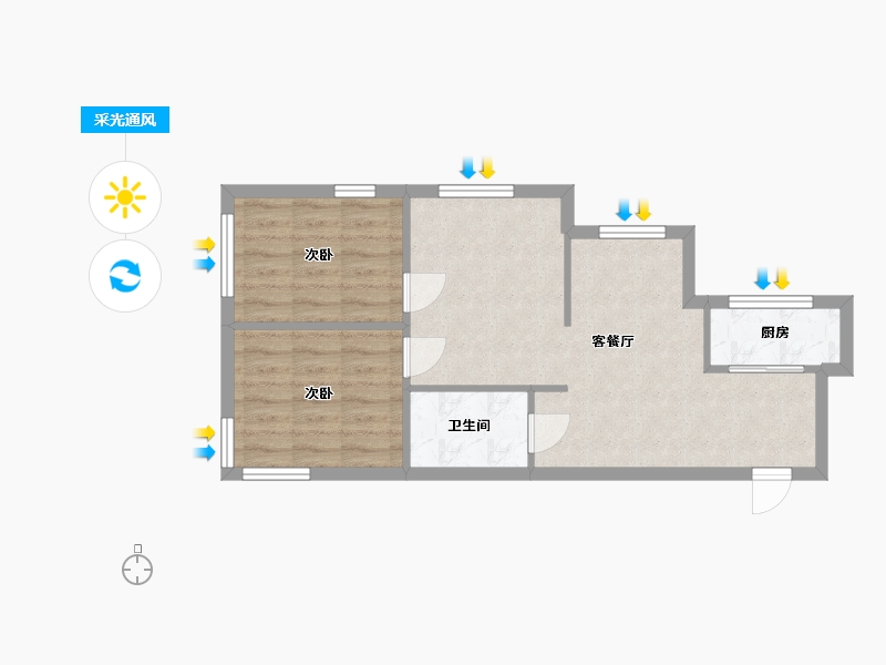 辽宁省-沈阳市-水调歌城-二期-60.00-户型库-采光通风