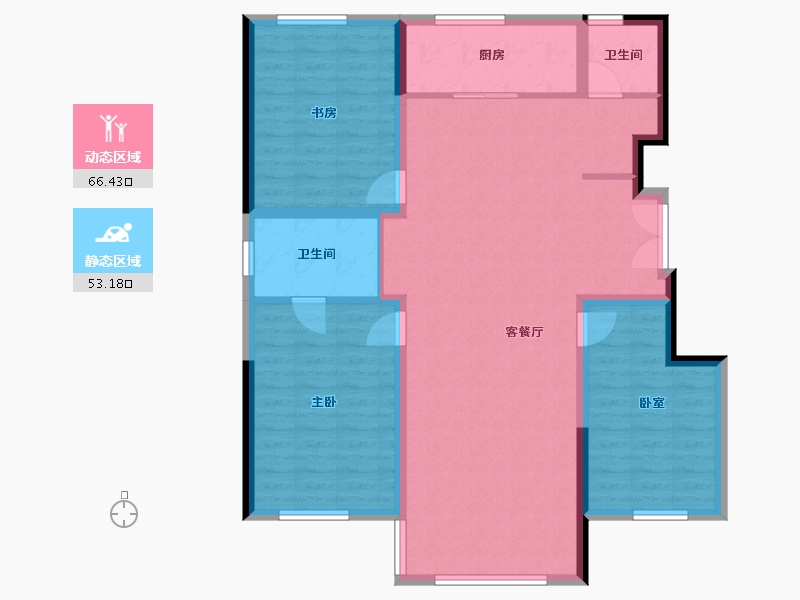 内蒙古自治区-呼和浩特市-金地名峰-119.00-户型库-动静分区