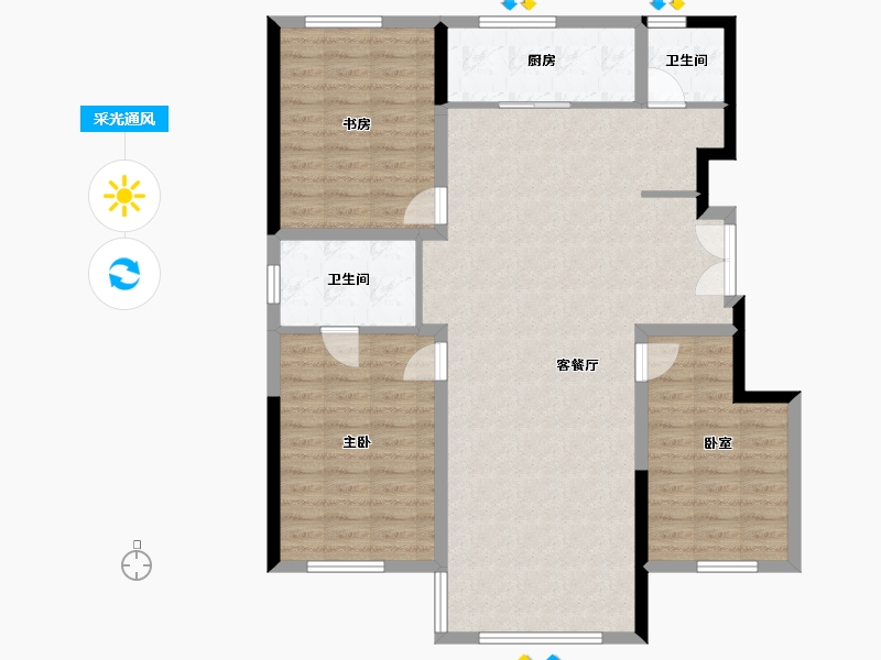 内蒙古自治区-呼和浩特市-金地名峰-119.00-户型库-采光通风