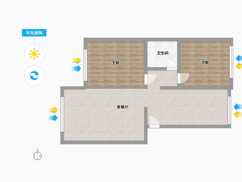 内蒙古自治区-呼和浩特市-林业小区-86.85-户型库-采光通风