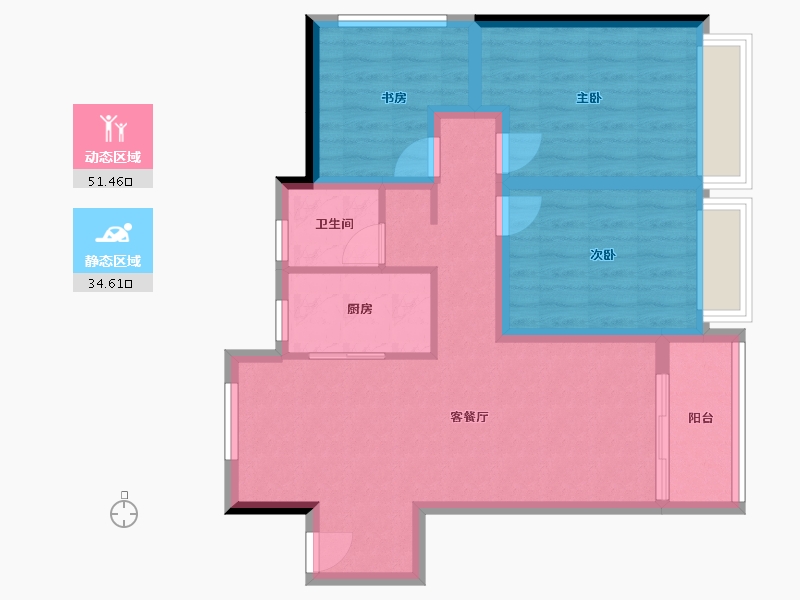 广东省-珠海市-格力海岸-86.00-户型库-动静分区