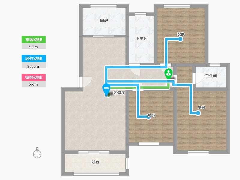 浙江省-杭州市-大洋镇兰苑新村-100.00-户型库-动静线