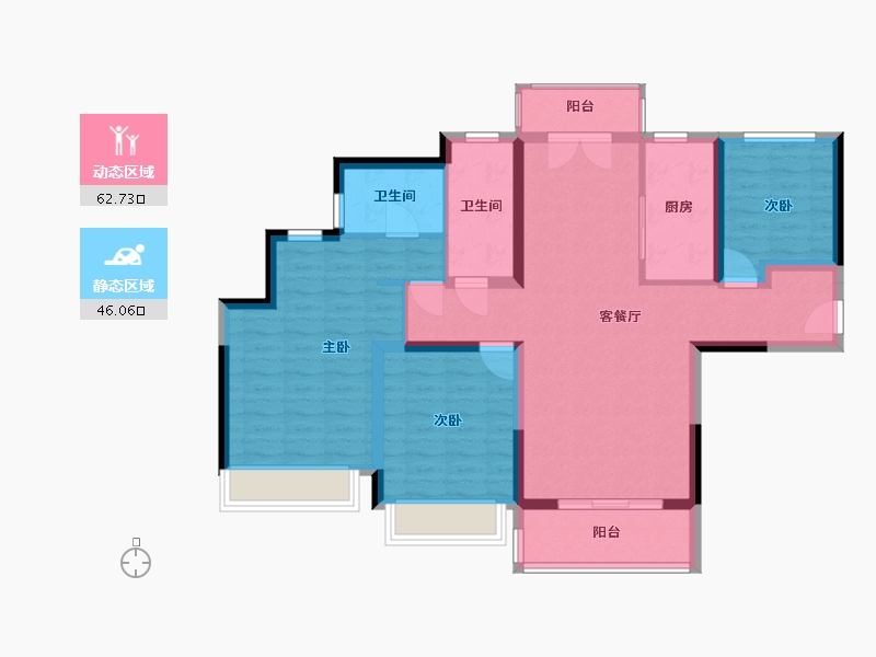 河南省-郑州市-郑州·绿地城-103.95-户型库-动静分区