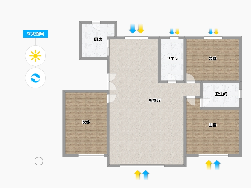 内蒙古自治区-鄂尔多斯市-景泰华府-179.42-户型库-采光通风