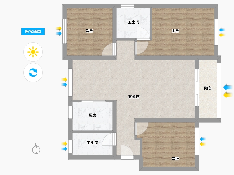 河北省-承德市-天著御府-86.84-户型库-采光通风