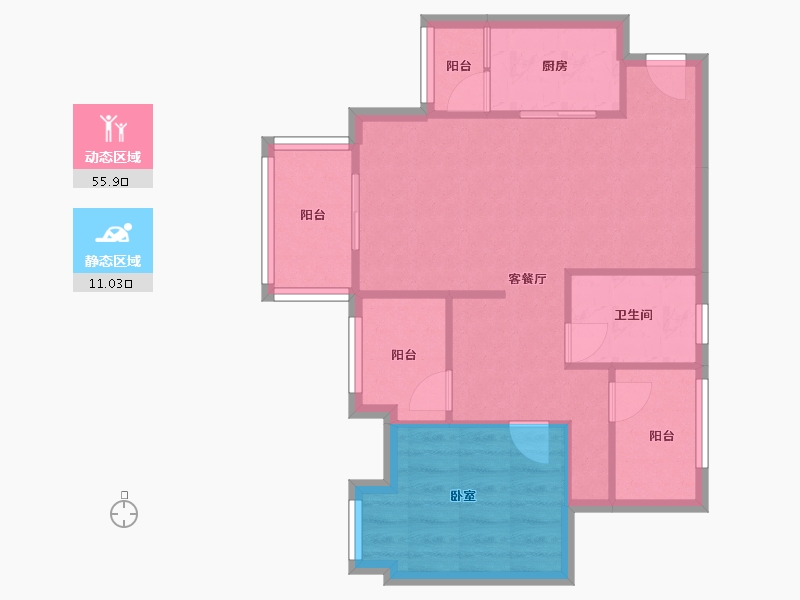 四川省-成都市-北大资源燕楠国际-60.00-户型库-动静分区