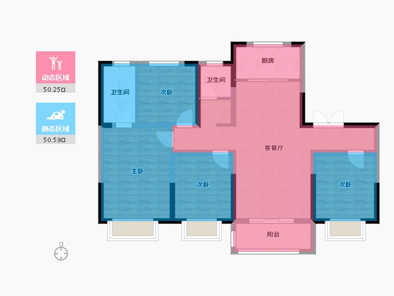 山东省-济南市-万象新天-102.00-户型库-动静分区