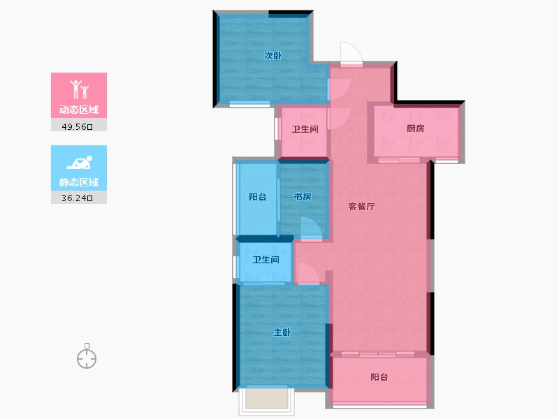 湖南省-长沙市-中粮鸿云-81.20-户型库-动静分区