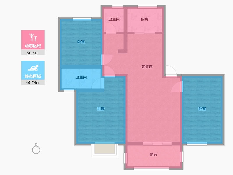 安徽省-宣城市-星汉翰林苑-114.00-户型库-动静分区