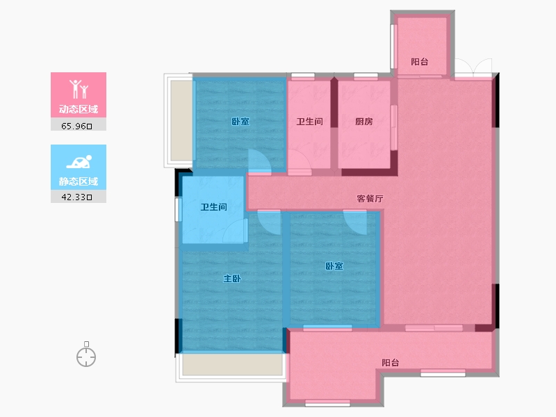 贵州省-黔南布依族苗族自治州-聚商公园里-98.68-户型库-动静分区