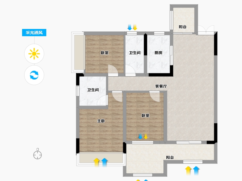 贵州省-黔南布依族苗族自治州-聚商公园里-98.68-户型库-采光通风