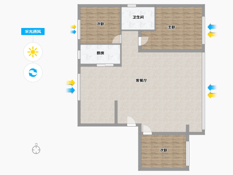 山东省-济南市-中新国际城-127.00-户型库-采光通风