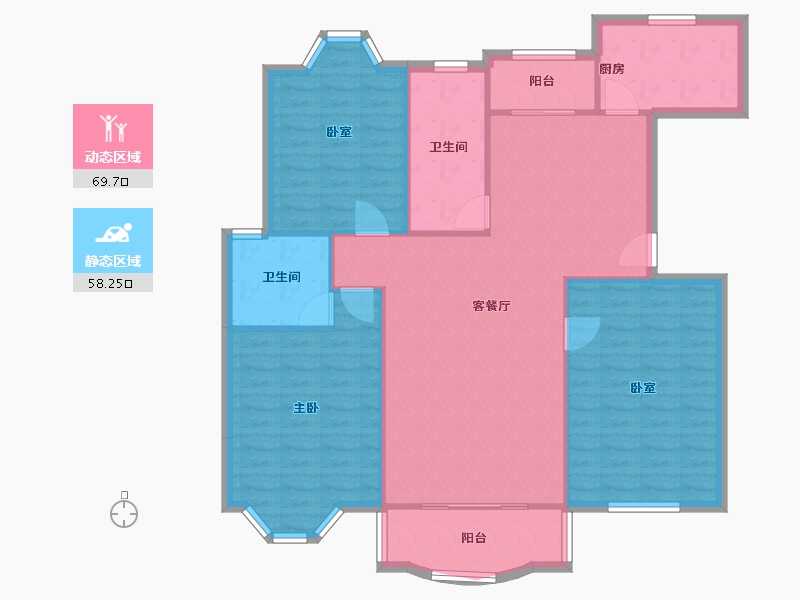 江苏省-苏州市-上海星城花园-118.00-户型库-动静分区