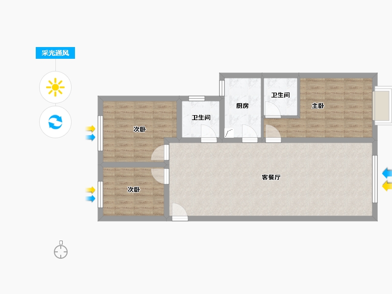 河北省-保定市-卓正上东区东第-89.00-户型库-采光通风