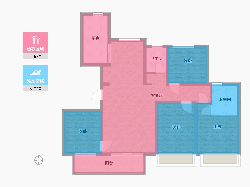 青海省-海南藏族自治州-舒裕华府-103.00-户型库-动静分区